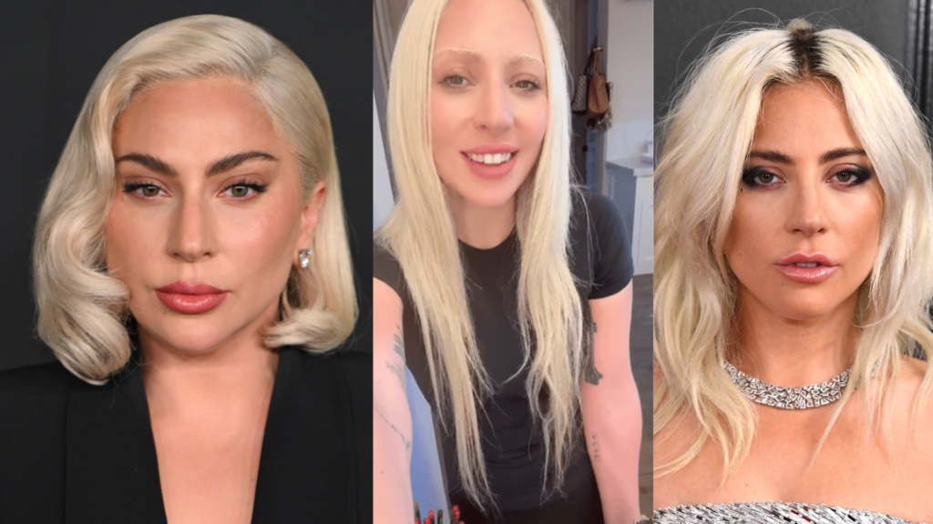 Lady Gaga makeup free look 